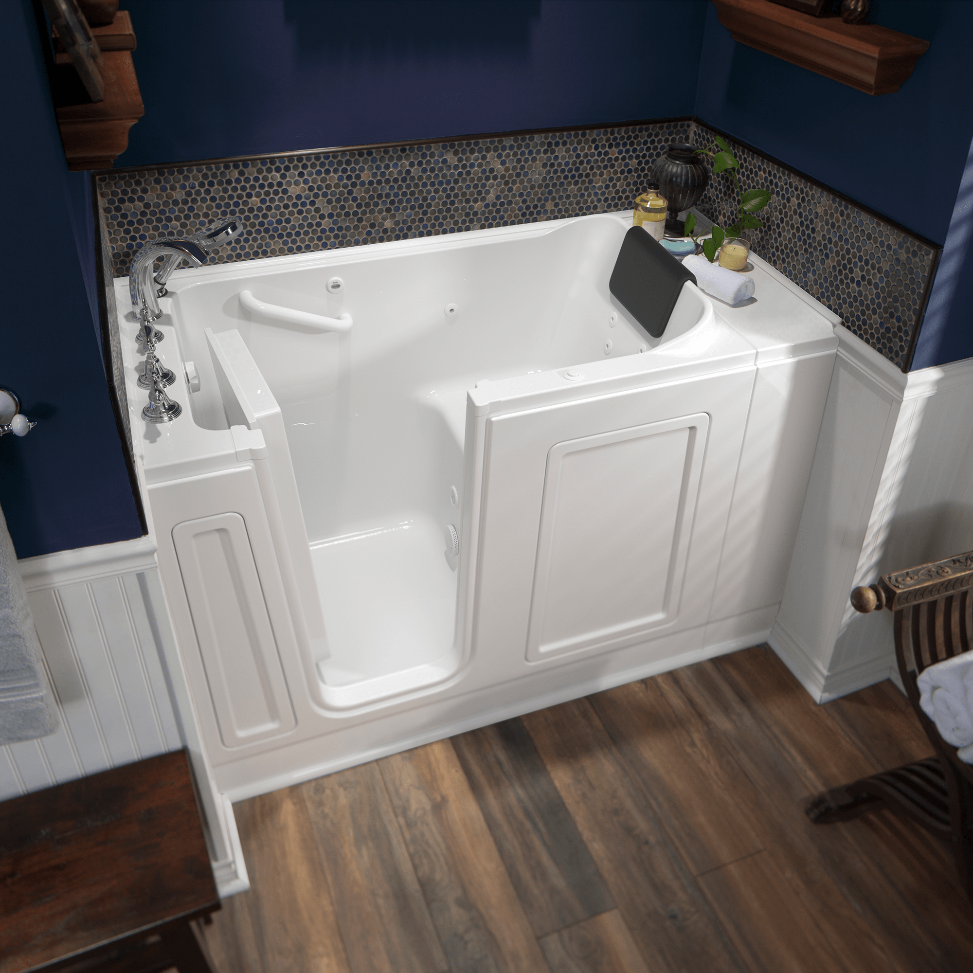 Acrylic Luxury Series 30 x 51 -Inch Walk-in Tub With Whirlpool System - Left-Hand Drain With Faucet